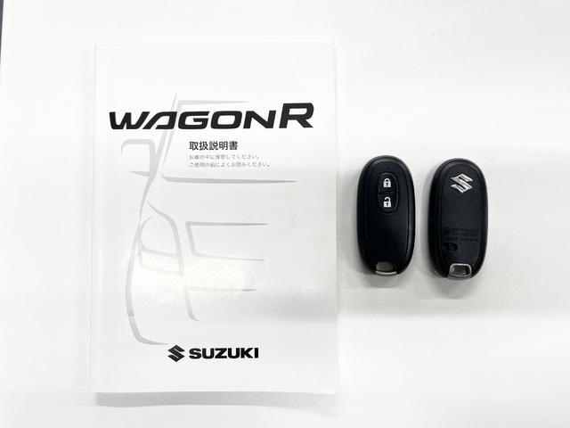ワゴンＲ ＦＸリミテッド　ＥＴＣ　走行距離３５０００Ｋｍ　純正１４インチアルミホイール　スマートキー　プッシュスタート　オートエアコン　レベライザー５段階　ＣＤ再生　電動格納ドアミラー　ドアバイザー　取扱説明書　スペアキー（25枚目）