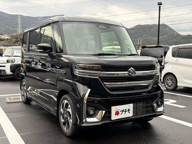 スペーシアカスタム ハイブリッドＸＳ　両側電動スライドドア　クリアランスソナー　オートクルーズコントロール　レーンアシスト　衝突被害軽減システム　オートライト　ＬＥＤヘッドランプ　スマートキー　アイドリングストップ　電動格納ミラー（3枚目）