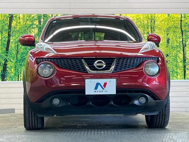 ジューク 15RX 禁煙車 純正ナビフルセグ HIDヘッド 純正OP17インチAW バックカメラ ETC Bluetooth スマートキー オートエアコン オートライト 革巻ステアリング DVD再生(14枚目)