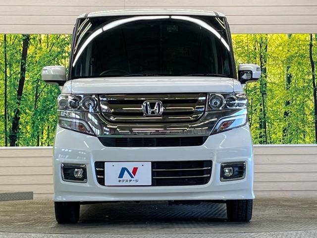 Ｎ－ＢＯＸカスタム Ｇ　ターボＳＳパッケージ　禁煙車　ナビフルセグ　両側電動ドア　バックカメラ　衝突被害軽減　ＨＩＤヘッド　純正１５インチＡＷ　半革シート　シートヒーター　コーナーセンサ　革巻ステアリング　後席シートスライド／リクライニングシート（14枚目）