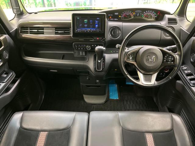 Ｎ－ＢＯＸカスタム Ｇ・Ｌターボホンダセンシング　禁煙車　ナビフルセグ　両側電動ドア　バックカメラ　衝突軽減　アダプティブクルーズ　ＬＥＤヘッド　純正１５インチＡＷ　半革シート　ＥＴＣ　Ｂｌｕｅｔｏｏｔｈ　革巻ステアリング　８スピーカー　ＤＶＤ再生（2枚目）
