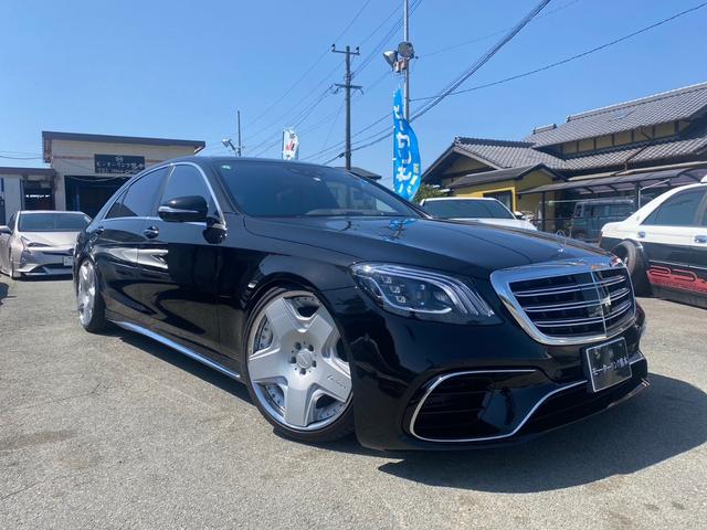 Ｓクラス Ｓ５５０ロング　ＡＭＧライン　後期Ｓ６３仕様　エアーメクスト新品エアサス　アライメント調整済み　ロリンザー２１ＡＷ　ＡＭＧスタイル４本出しノーマルマフラー　Ｓ６３バンパー　パワートランク　ダブルサンルーフ（2枚目）