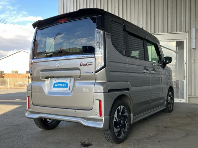 スペーシアカスタム ハイブリッドＸＳ　保証書／社外　８インチ　ＳＤナビ／セーフティサポート（スズキ）／両側電動スライドドア／シートヒーター　前席／車線逸脱防止支援システム／シート　ハーフレザー／ヘッドランプ　ＬＥＤ　衝突被害軽減システム（3枚目）