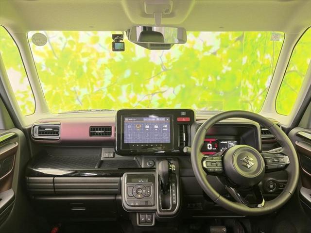 スペーシアカスタム ハイブリッドXSターボ 新品タイヤ/保証書/純正 9インチ SDナビ/デュアルカメラブレーキサポート(スズキ)/両側電動スライドドア/シートヒーター 前席/全方位モニター用カメラ/車線逸脱防止支援システム 全周囲カメラ(4枚目)