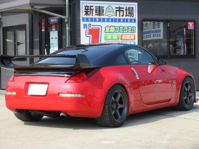 フェアレディＺ ベースグレード　６ＭＴ　オールペイント（レッド／ブラック）　社外フロントエアロ　社外ウイング　テイン車高調　社外１８ＡＷ　ワンオフマフラー　社外ＳＤナビ　地デジ　Ｂｌｕｅｔｏｏｔｈオーディオ　ＥＴＣ　オートエアコン（8枚目）