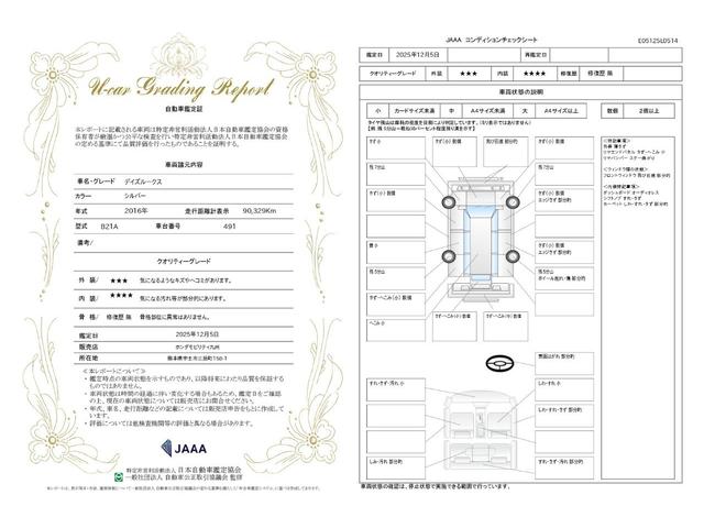 車両状態評価書