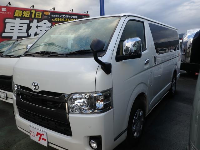 ハイエースバン スーパーＧＬ　ダークプライムＩＩ　前後ドライブレコーダー　ＥＴＣ　全方位カメラ　ベッドキット　ナビ　ＬＥＤヘッドライト　ブレーキサポート　レーンサポート　ソナー　両側電動スライドドア　オートマチックハイビーム　電動格納ミラー（3枚目）