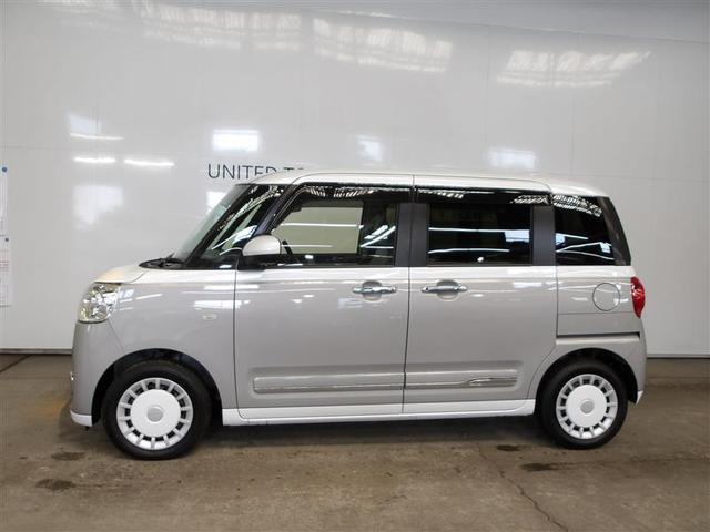 ムーヴキャンバス ストライプスGターボ DVD再生可 衝突軽減ブレーキ フルセグTV パワーウインドウ クルーズコントロール ETC スマートキー バックカメラ ドラレコ サイドエアバック キーフリーシステム オートエアコン ナビTV(2枚目)