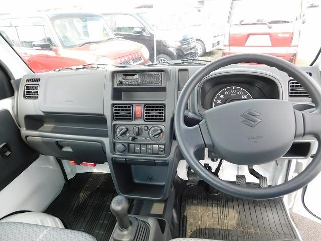 キャリイトラック KCエアコン・パワステ 走行1100km・5速マニュアル・パートタイム4WD・AM/FMラジオ・オートライト・PW・アイドリングストップ・ライトレベライザー(6枚目)