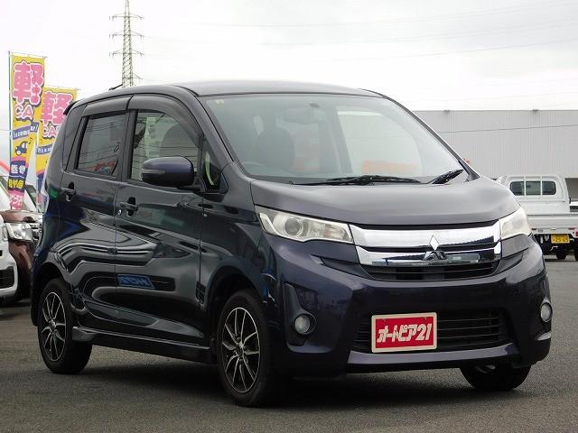 eKカスタム G ・純正ナビ・TV・BluetoothAudio・DISC・プッシュスタート・スマートキー・社外14インチアルミホイール(3枚目)