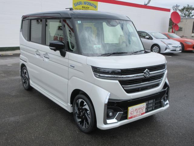 スペーシアカスタム ハイブリッドXS 全方位モニター付ナビTV ヘッドアップディスプレイ SOSボタン スリムサーキュレーター ロールサンシェード USB電源ソケット パーソナルテーブル ステアリングスイッチ ブレーキホールドスイッチ(4枚目)