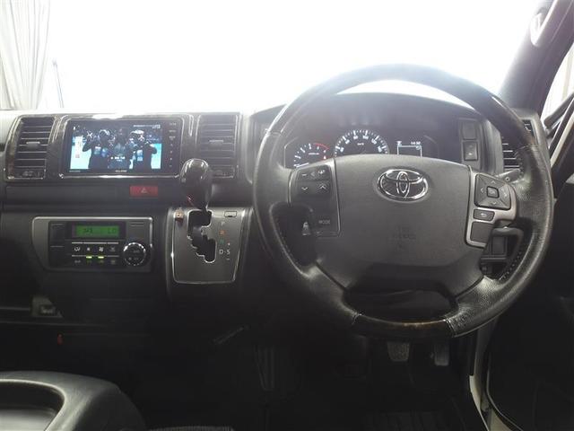 ハイエースバン スーパーGL ダークプライムII 運転席助手席エアバック ESC スマートエントリー LEDライト 地デジ エアコン パワーウィンドウ エアバック キーレスエントリー イモビライザー ETC付き パワーステアリング ABS ナビ&TV(4枚目)