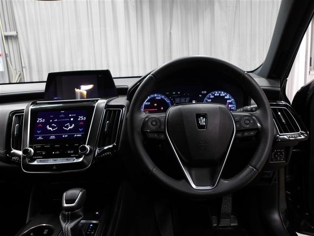 クラウンハイブリッド ＲＳアドバンス　クルーズＣ　ワンオーナ－　ＰＣＳ　ドラレコ付き　バックモニター　Ｗエアバッグ　本革シート　ＤＶＤ　ＴＶナビ　地デジ　インテリキー　運転席エアバッグ　パワーシート　アルミ　メモリナビ　パワーウィンドウ（4枚目）