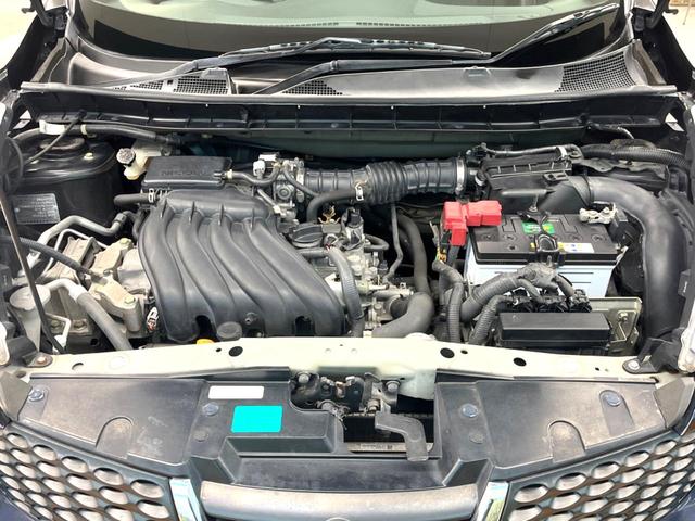 ジューク 15RX タイプV carrozzeriaSDナビ 禁煙車 ETC オートライト オートエアコン Bluetooth CD DVD再生 革巻きステアリング フルセグ 16インチスチールホイール(17枚目)