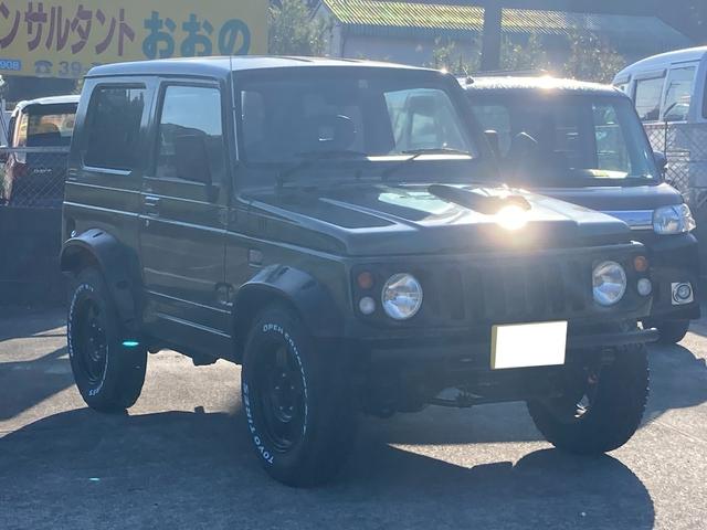 ジムニー ＸＳ　４ＷＤ　タイミングベルト交換済み　走行距離７２１２６ｋｍ　車検令和６年１２月　オートマ車　純正アルミホイール　オーバーフェンダー　ホワイトレターブロックタイヤ（4枚目）