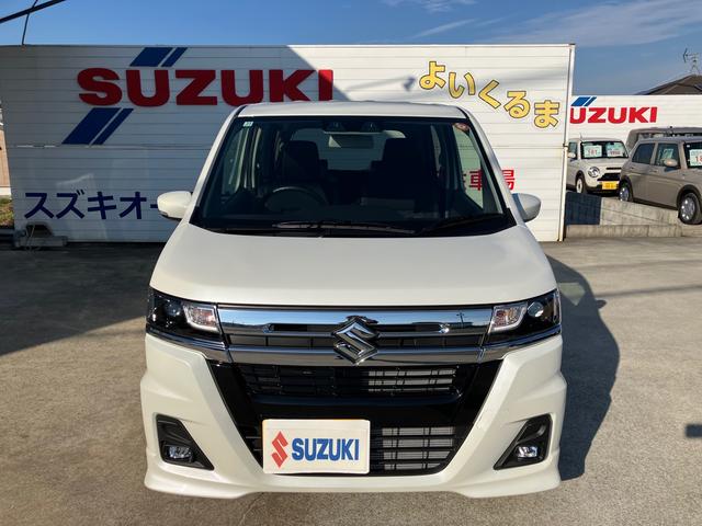 ワゴンＲカスタムＺ ハイブリッドＺＸ　届出済未使用車　１０キロ　衝突被害軽減ブレーキ　クリアランスソナー　ＵＳＢソケット　シートヒーター　ステアリングスイッチ　ＬＥＤヘッドライト　プッシュスタート　スマートキー　電動格納ミラー　記録簿（16枚目）