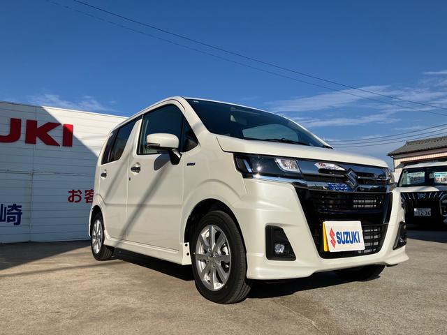 ワゴンＲカスタムＺ ハイブリッドＺＸ　届出済未使用車　１０キロ　衝突被害軽減ブレーキ　クリアランスソナー　ＵＳＢソケット　シートヒーター　ステアリングスイッチ　ＬＥＤヘッドライト　プッシュスタート　スマートキー　電動格納ミラー　記録簿（18枚目）