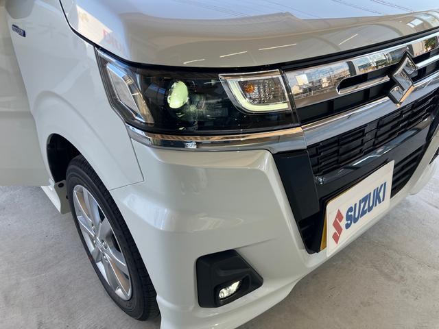 ワゴンＲカスタムＺ ハイブリッドＺＸ　届出済未使用車　１０キロ　衝突被害軽減ブレーキ　クリアランスソナー　ＵＳＢソケット　シートヒーター　ステアリングスイッチ　ＬＥＤヘッドライト　プッシュスタート　スマートキー　電動格納ミラー　記録簿（22枚目）