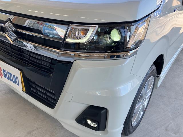 ワゴンＲカスタムＺ ハイブリッドＺＸ　届出済未使用車　１０キロ　衝突被害軽減ブレーキ　クリアランスソナー　ＵＳＢソケット　シートヒーター　ステアリングスイッチ　ＬＥＤヘッドライト　プッシュスタート　スマートキー　電動格納ミラー　記録簿（23枚目）