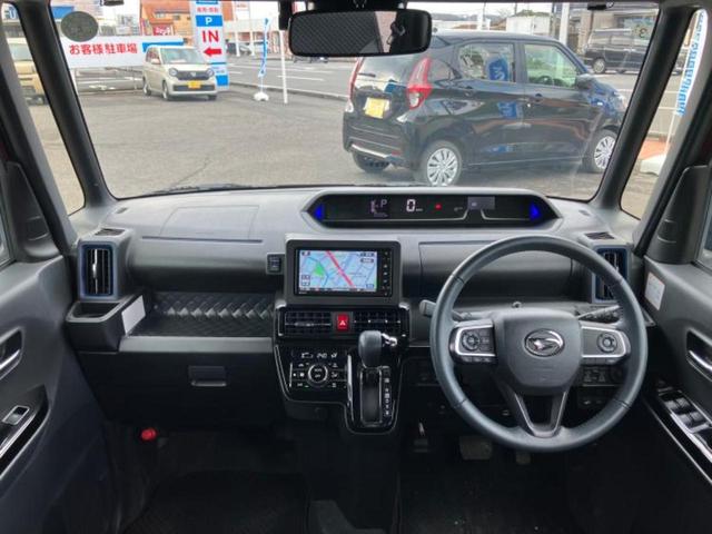 タント カスタムＲＳ　新品タイヤ／保証書／純正　ＳＤナビ／スマートアシスト（トヨタ・ダイハツ）／両側電動スライドドア／シートヒーター　前席／パノラマモニター／車線逸脱防止支援システム／シート　ハーフレザー　全周囲カメラ（4枚目）