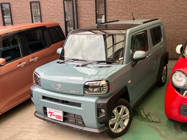 タフト Ｇ　スマートアシスト　衝突被害軽減ブレーキ　サンルーフ　オートＬＥＤヘッドライト　シートヒーター　スマートキー　プッシュスタート　オート電動格納ミラー　純正アルミホイール　禁煙車（3枚目）