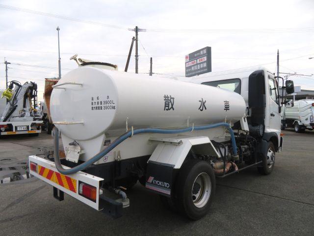 ヒノレンジャー 4t散水車 極東開発製 前後散水 サブエンジン付 吸水ホース付 消防ホース ノズル付 190馬力 ETC付(6枚目)