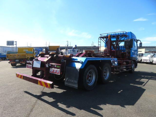 スーパーグレート スーパーグレートV 10.2t脱着装置付コンテナ専用車 極東開発製 ツインホイスト 420馬力 ハイルーフ 2デフ タコグラフ有 ナンバー付(5枚目)