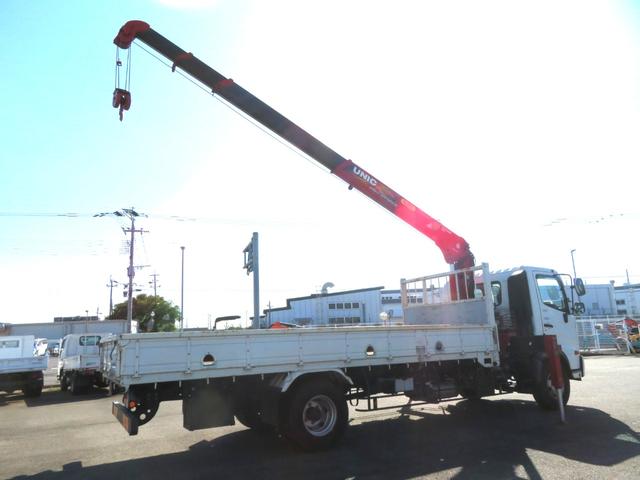 ヒノレンジャー 4段R/Cクレーン付平ボデー ユニック製 型式:URG344 フックイン付 クレーン能力2.93t吊り 差し違いアウトリガー 三方開 210馬力 積載2400kg ETC付(17枚目)