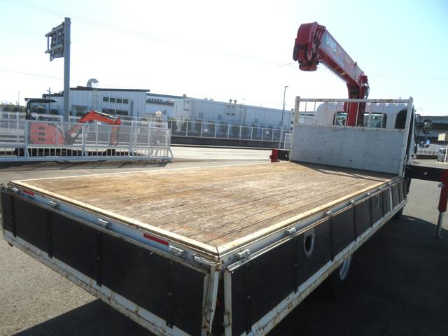 ヒノレンジャー 4段R/Cクレーン付平ボデー ユニック製 型式:URG344 フックイン付 クレーン能力2.93t吊り 差し違いアウトリガー 三方開 210馬力 積載2400kg ETC付(28枚目)