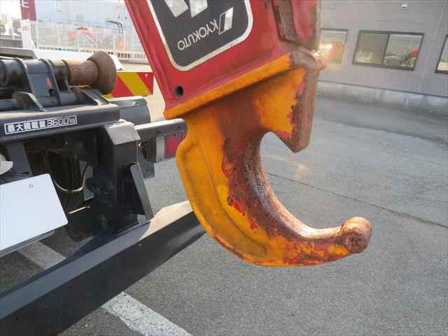 ファイター ４ｔ脱着式コンテナ専用車　車検整備付　極東開発製　型式：ＪＭ０４－５５　ツインホイスト　積載３６００ｋｇ　２２０馬力　ＥＴＣ付　バッテリー新品（34枚目）