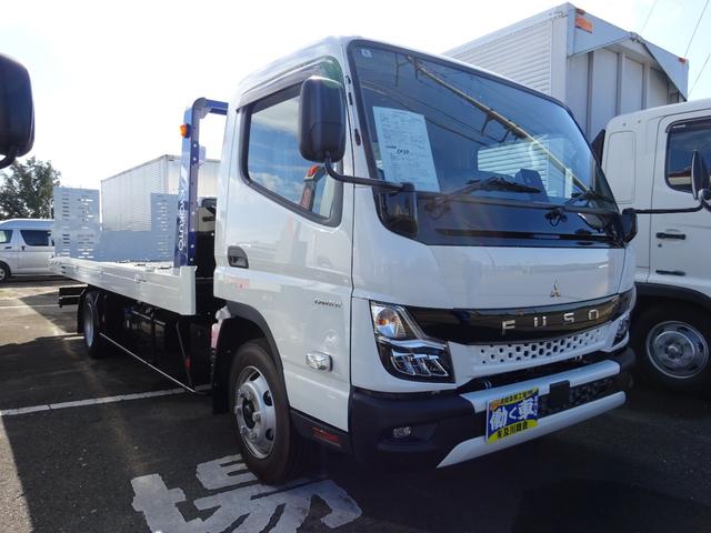 キャンター セルフローダー 積載車 3t 極東フラトップゼロ 荷台未使用 左右アオリ開閉 5速マニュアル 衝突被害軽減ブレーキシステム 左側電動格納ミラー スマートキー ETC フォグランプ バックカメラ(8枚目)