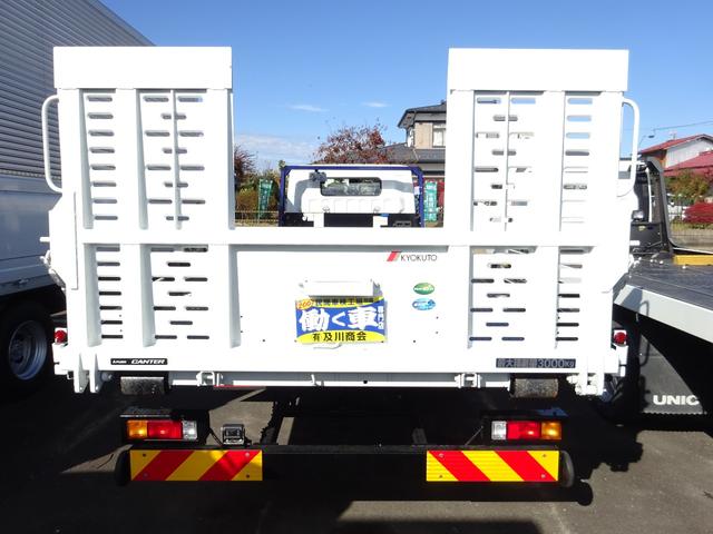 キャンター セルフローダー 積載車 3t 極東フラトップゼロ 荷台未使用 左右アオリ開閉 5速マニュアル 衝突被害軽減ブレーキシステム 左側電動格納ミラー スマートキー ETC フォグランプ バックカメラ(17枚目)