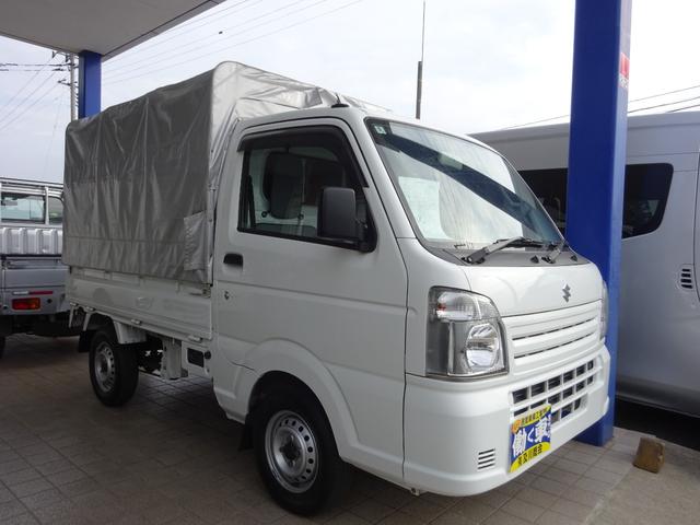 キャリイトラック 4WD ウイング車 幌付き フロアオートマ ETC エアコン パワステ 運転席助手席エアバック ABS 荷台ゴムマット ドアバイザー(3枚目)