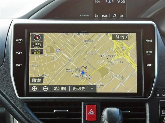 ヴォクシー ZS フルセグ メモリーナビ DVD再生 後席モニター バックカメラ 衝突被害軽減システム ETC ドラレコ 両側電動スライド LEDヘッドランプ ウオークスルー 乗車定員7人 3列シート ワンオーナー(11枚目)