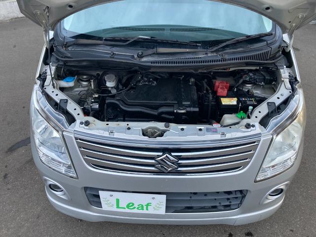 ワゴンR FXリミテッド (車検2年)基本装備フル装備 Pスタート レベライザー HIDヘッドライト 電格ミラー 本革S ABS PW PS ETC 純正SDナビ 社外14インチAW付ST装着 タイミングチェーンエンジン(24枚目)