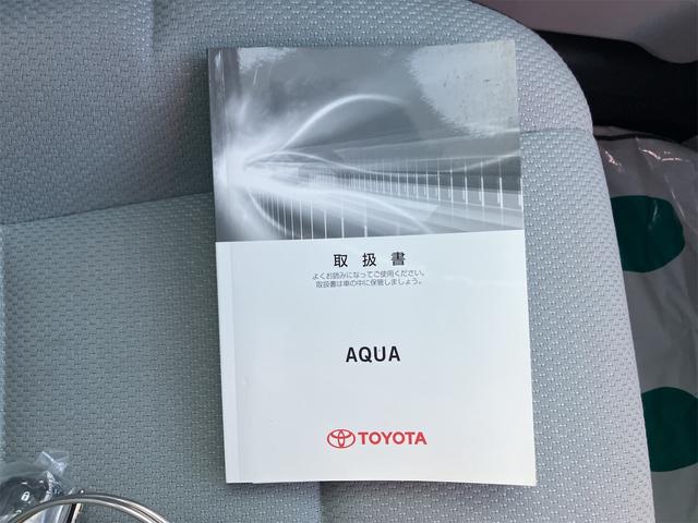 アクア L ETC キーレスエントリー アイドリングストップ 電動格納ミラー CVT 衝突安全ボディ 記録簿 ABS ESC CD エアコン パワーステアリング パワーウィンドウ(37枚目)