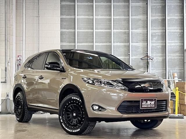 ハリアーハイブリッド プレミアム　アドバンスドパッケージ　レクサス純正カラームーンデザート全塗装　１．５インチリフトアップ　エクストリームＪＸＪ０８　ＴＯＹＯオープンカントリーＡ／ＴＩＩＩ　エルフォードオーバーフェンダー　ＪＢＬ　パノラミックビューモニター（28枚目）