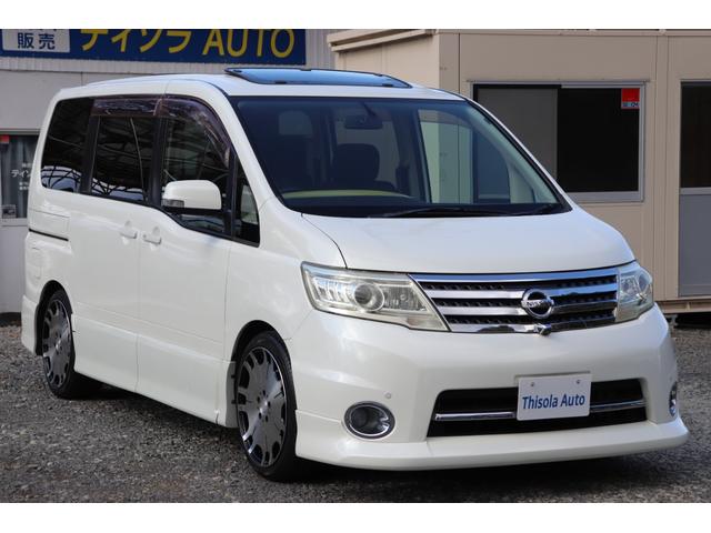 セレナ ハイウェイスター　（車検２年）　走行４．３万ｋｍ台　ガラスサンルーフ　ローダウン　１８インチＡＷ　ナビＴＶ３６０°カメラ　クリアランスソナー　両側電動スライドドア　エンジンスターター　タイミングチェーンエンジン（6枚目）