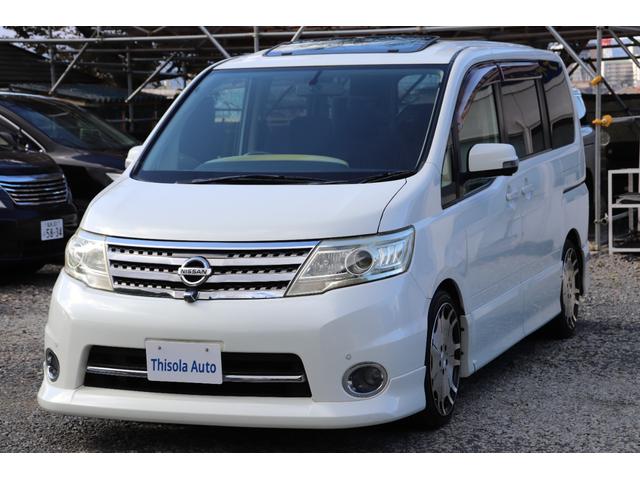 セレナ ハイウェイスター　（車検２年）　走行４．３万ｋｍ台　ガラスサンルーフ　ローダウン　１８インチＡＷ　ナビＴＶ３６０°カメラ　クリアランスソナー　両側電動スライドドア　エンジンスターター　タイミングチェーンエンジン（8枚目）