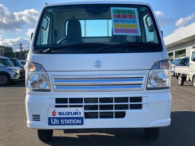 キャリイトラック KCエアコンパワステ 6型 4WD 4AT 4WD AM/FMラジオ スズキセーフティーサポート 衝突被害軽減システム アイドリングストップ 横滑り防止機能 衝突安全ボディ(3枚目)