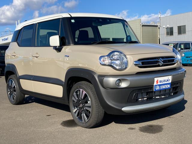 クロスビー HYBRID MV 4型 アダプティブクルーズコントロール スズキセーフティーサポート 衝突被害軽減システム アイドリングストップ 横滑り防止機能 衝突安全ボディ 盗難防止システム オートライト プッシュスタート シートヒーター オートエアコン ターボ(6枚目)