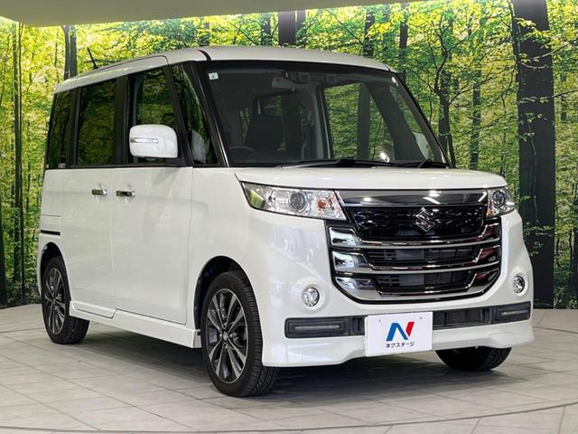 スペーシアカスタムZ ターボ 4WD ターボ 両側電動スライドドア 純正ナビ 全周囲カメラ デュアルカメラブレーキサポート 禁煙車 シートヒーター レーンキープ スマートキー HIDヘッド  クルコン 車線逸脱警報(16枚目)