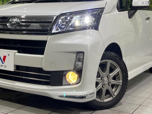 ムーヴ カスタム　ＲＳ　ターボ　ＳＤナビ　ＥＴＣ　ＬＥＤヘッド　スマートキー　オートライト　革巻キハンドル　１４インチＡＷ　フォグライト　ＣＤ／ＤＶＤ再生　盗難防止装置　オートエアコン　アイドリングストップ　横滑防止装置（12枚目）