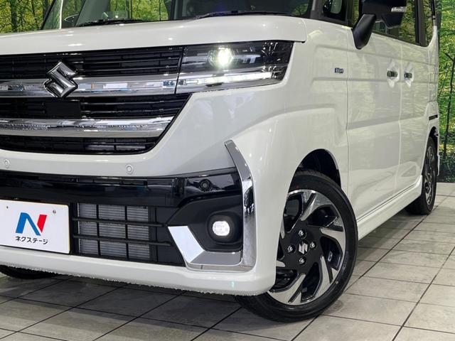 スペーシアカスタム ハイブリッドXS 届出済未使用車 2トーンカラー 両側電動 衝突被害軽減 ハーフレザーシート コーナーセンサー スマートキー LEDヘッド 純正15インチAW 車線逸脱警報 オートライト オートエアコン LEDフォグ(12枚目)