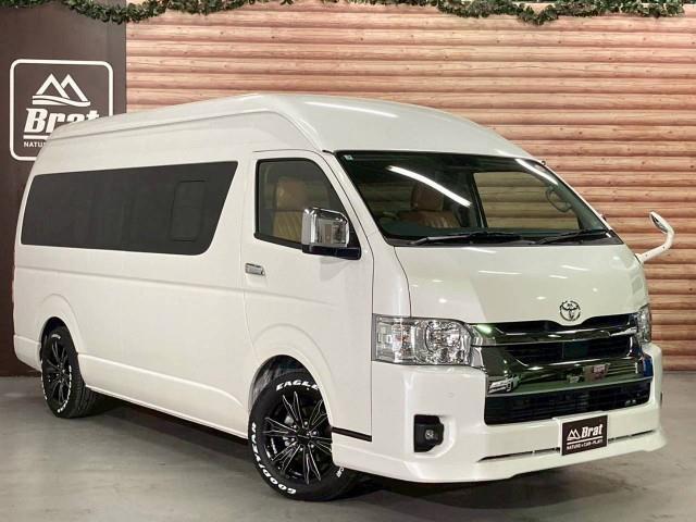 ハイエースワゴン グランドキャビン 18AW 415コブラ バッドラッカー IV ヨコハマ パラダ ギブソン フロントリップスポイラー ESSEX リーガルフェンダー フォグランプ BratオリジナルUSBソケット シートカバー(26枚目)