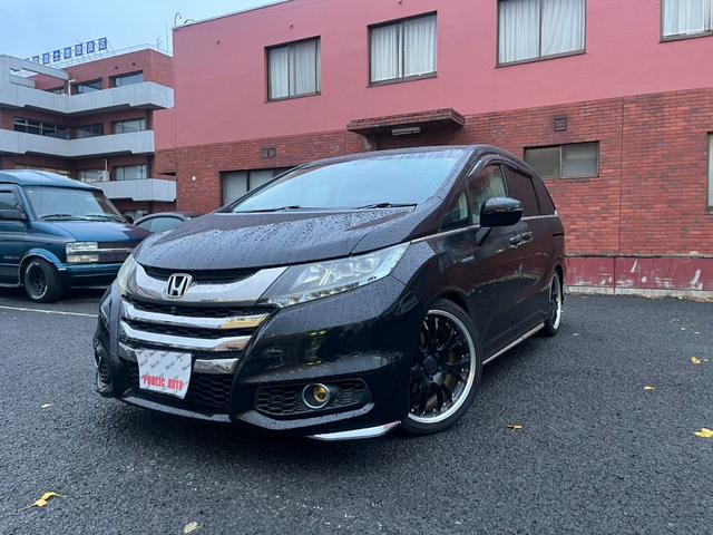 オデッセイハイブリッド ハイブリッドアブソルート・ホンダセンシングＥＸパック　本革シート　３６０°カメラ　駐車アシスト　両側自動スライドドア　車線逸脱防止　盗難防止　キーレス　サイドエアバッグ　エコモード　ＤＶＤ再生可　ＶＳＡ　Ｂｌｕｅｔｏｏｔｈオーディオ　スマキー　３列シート（2枚目）