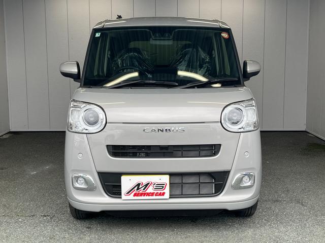 ムーヴキャンバス セオリーＧ　届出済未使用車　４ＷＤ　両側電動スライドドア　オートライト　ＬＥＤライト　クリアランスソナー　衝突被害軽減ブレーキ　シートヒーター　ドリンクヒーター　ＵＳＢ充電　パワーモード　バックカメラ（3枚目）