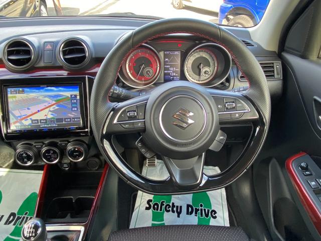 スイフトスポーツ ベースグレード 社外8型メモリーナビ フルセグ DVD Bluetooth セーフティーサポート LEDライト スマートキー シートヒーター ブラインドスポットモニター 前後ドラレコ ETC ワンオーナー(10枚目)