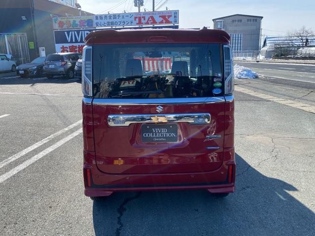 スペーシアカスタム ハイブリッドＧＳ　４ＷＤ　社外メモリーナビ　ワンセグ　ＣＤ　レーダーブレーキ　パーキングセンサー　左パワースライドドア　シートヒーター　ＬＥＤライト　スマートキー　ＥＴＣ　ドラレコ　ワンオーナー（7枚目）