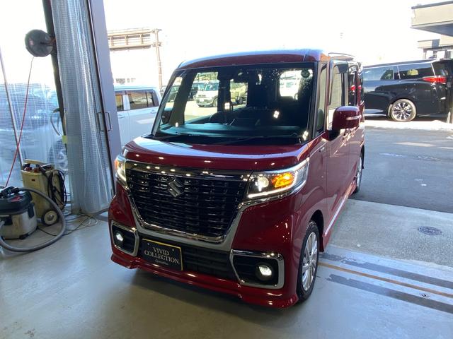 スペーシアカスタム ハイブリッドＧＳ　４ＷＤ　社外メモリーナビ　ワンセグ　ＣＤ　レーダーブレーキ　パーキングセンサー　左パワースライドドア　シートヒーター　ＬＥＤライト　スマートキー　ＥＴＣ　ドラレコ　ワンオーナー（8枚目）